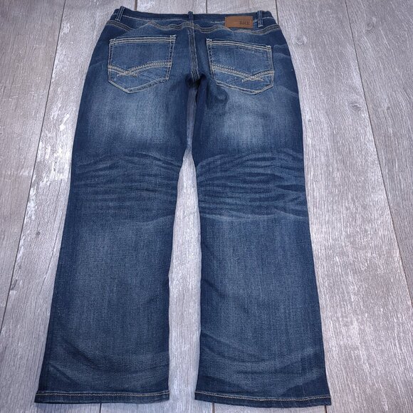 BKE Jeans Mens 36x30 Blue Denim Derek Bootleg Bootcut Dark Wash Western Pants - Picture 3 of 9